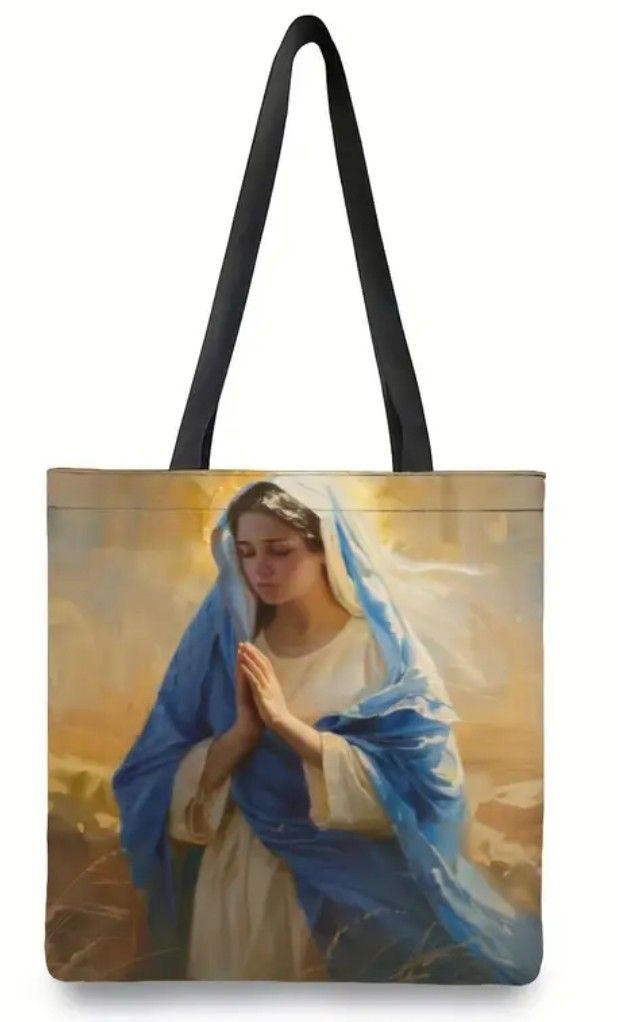 Very Lovely Christian Inspirational Virgin Mary Light Weight Tote Bag