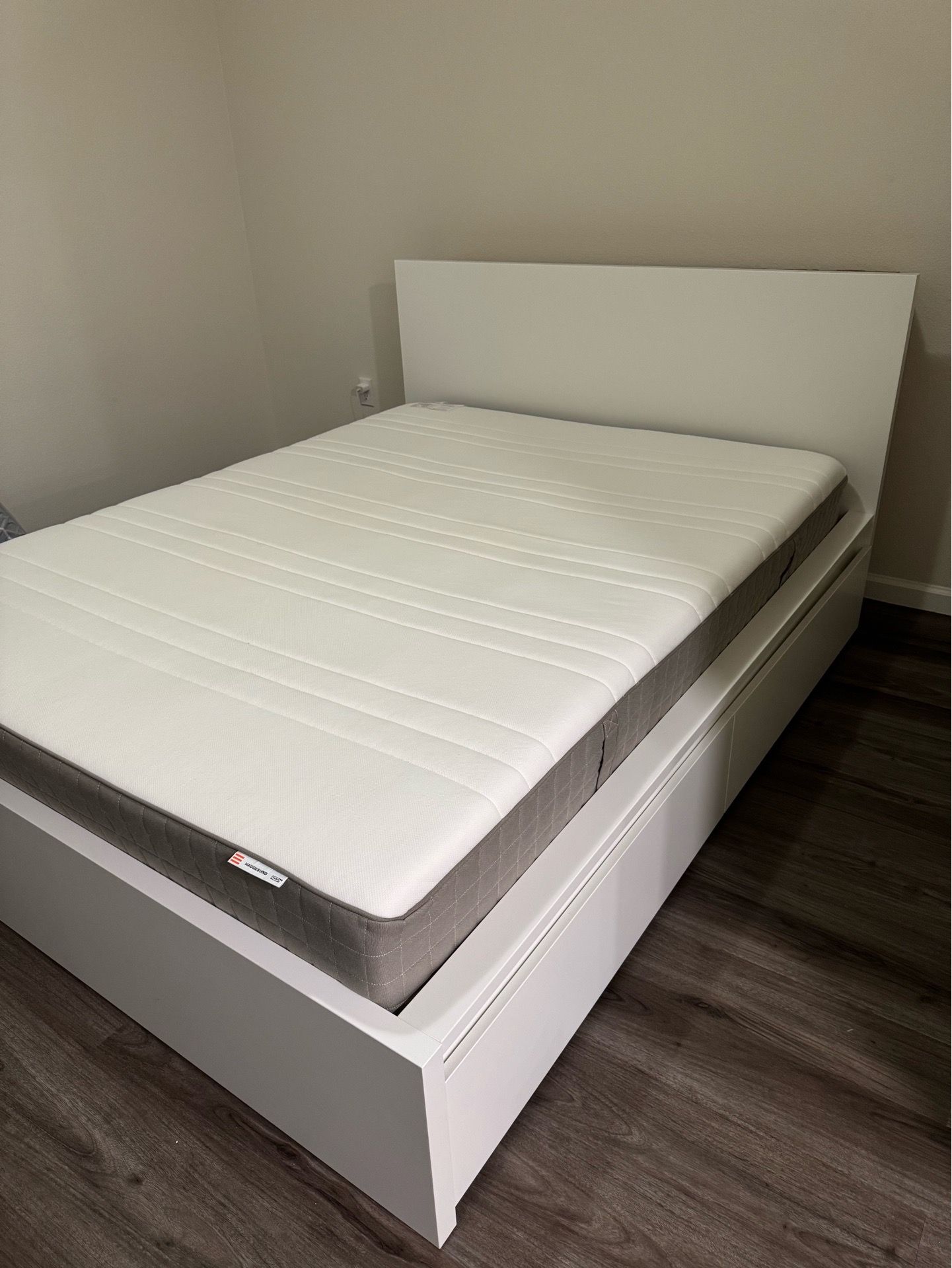 IKEA Malm Bed Frame, Mattress, 2 Drawers