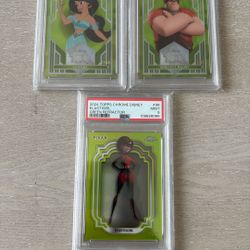 2023 2024 Topps Chrome Disney 100 Lime Green /99 Psa 9 Slab