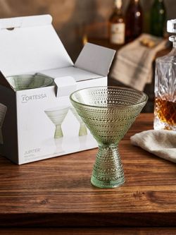 Fortessa Jupiter Sage Green Martini Glasses (Set of 2) New