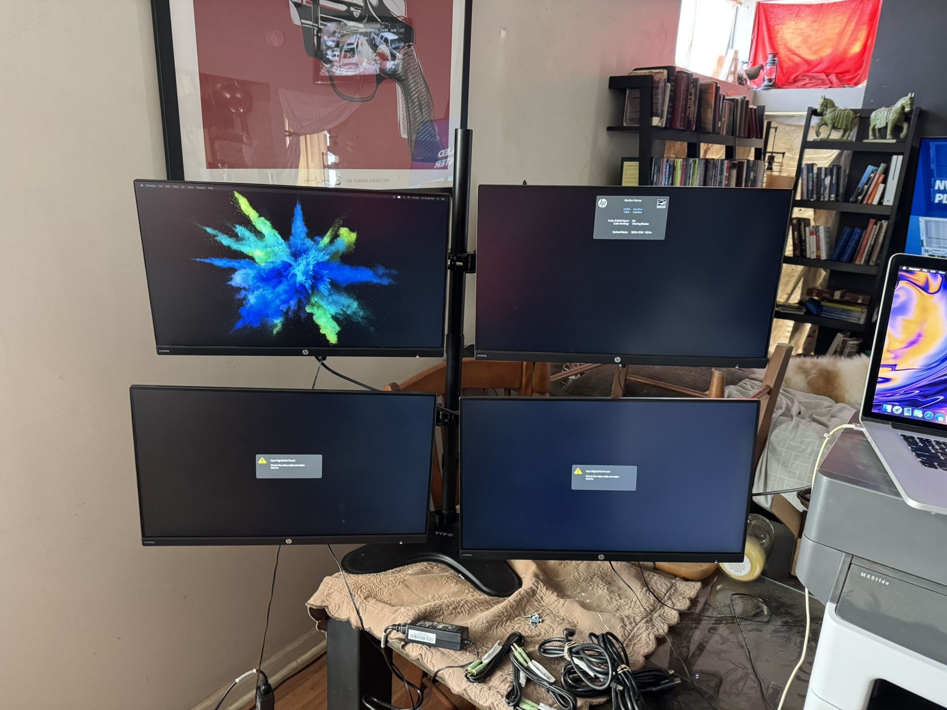 *PRICE DROPPED* FOUR MONITOR STAND SET UP with 4 HP VH240a Monitors (*PRICE DROP*)
