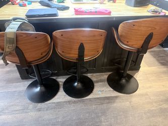 Set of 3 Mid-Century Modern Bar Stools
