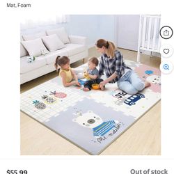 Baby Play Mat, Thick Interlocking Foam Floor Tiles, Non Toxic Crawling Mat, Foam