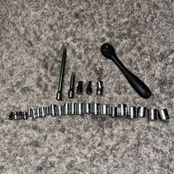 Cheap 23pc Metric Socket Lot w/ Ratchet + Extensions – 5mm–19mm 