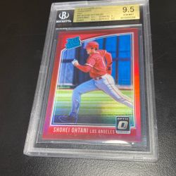2018 Donruss Optic Shohei Ohtani Red Prism 3/99 BGS 9.5 Gem Mint Rookie