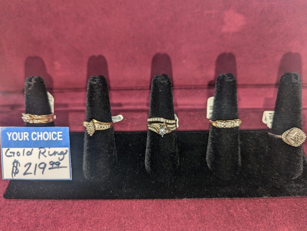 Your Choice Gold Rings $220...22$ Layaway 10 K And 14k
