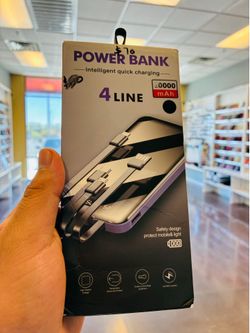 20000 mah power bank with cords integrated