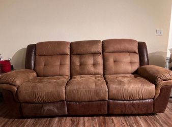 Brown 3 Piece Reclining Living Room Sofa Set