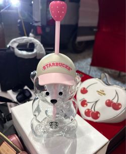 Starbucks Pink Bearista Glass Cup