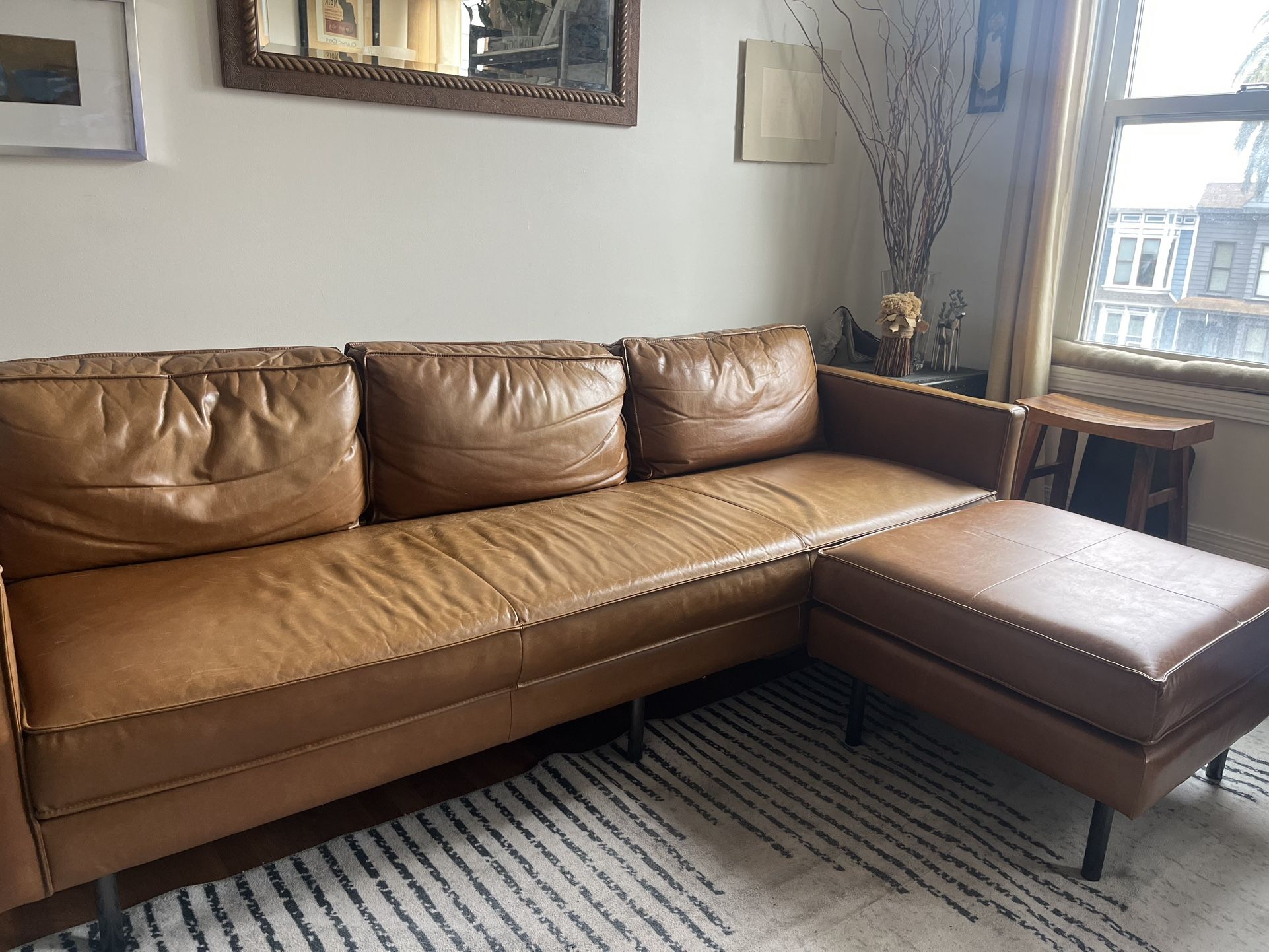 West Elm Leather Sofa