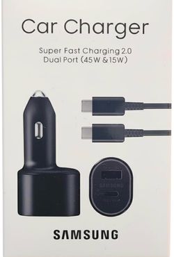 Samsung Super Fast Dual Car Charger (45W+15W) with Super Fast Charging Cable for Samsung Galaxy S26 S25 S24 S22 S21 S20 Ultra Plus Note 10+,Pixel,Note