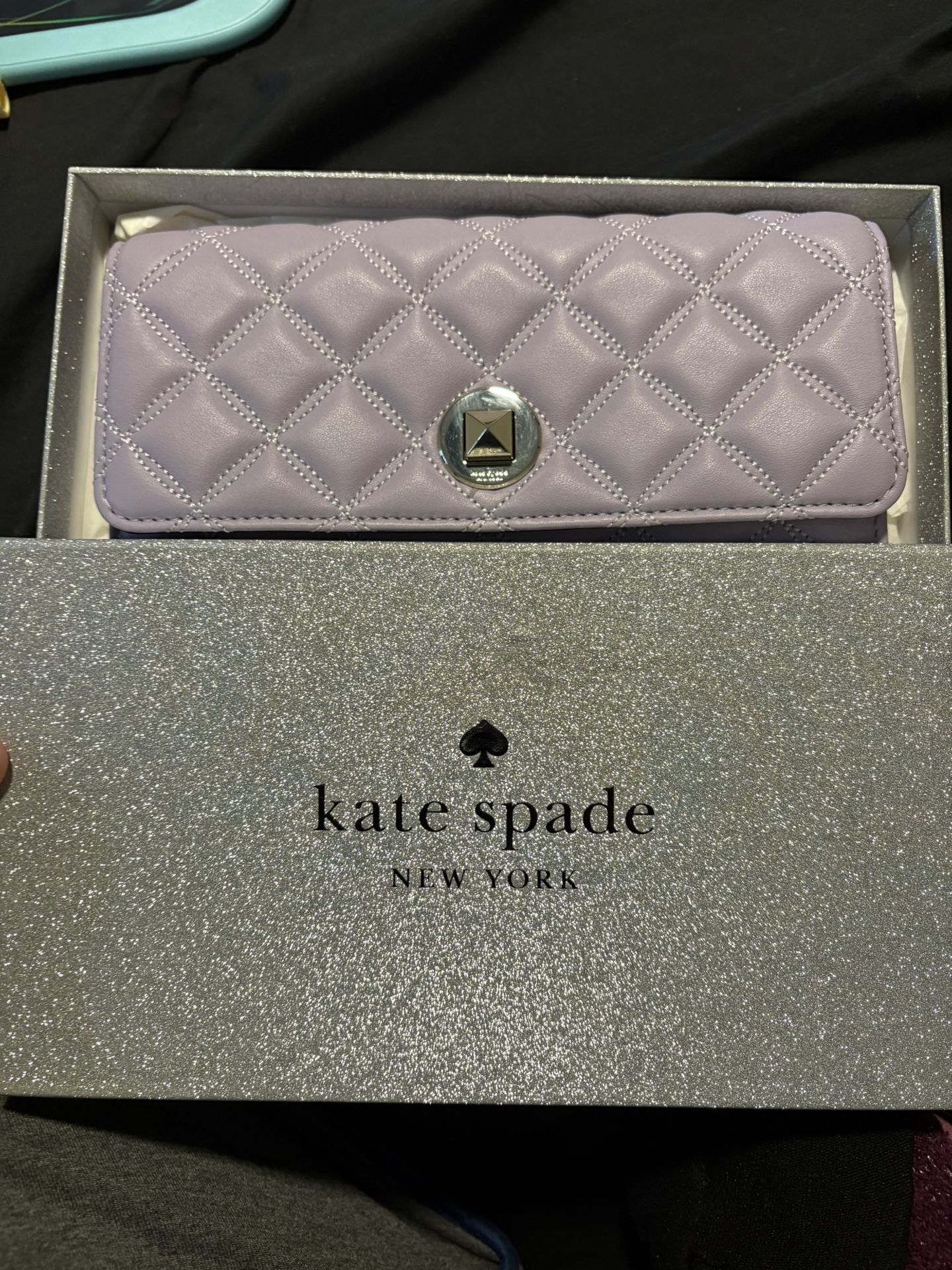 Kate Spade lilac quilted wallet