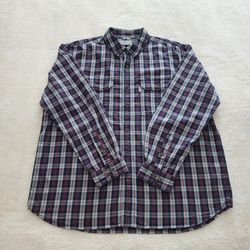 Carhartt Fort Plaid Long-Sleeve Button-Down Relaxed Fit Shirt, Men’s Size XL 