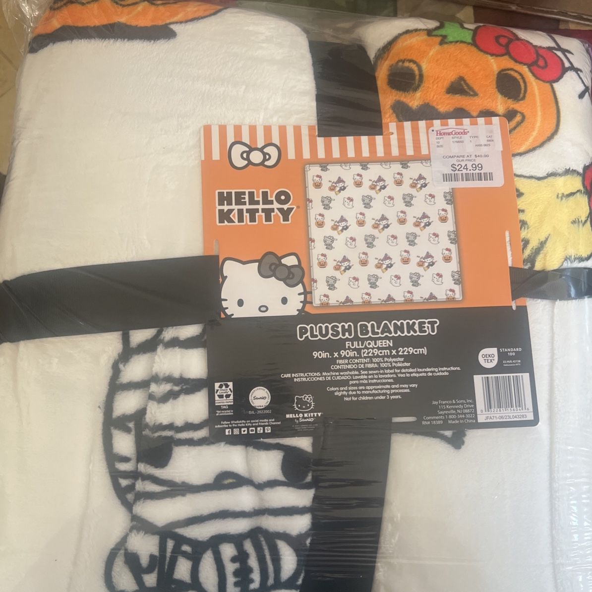 2023 New Hello Kitty Tiktok Viral Halloween Plush Blanket 