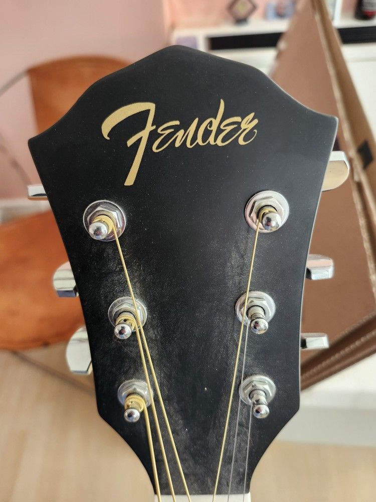 Fender Acoustic Guitar With Floor Stand