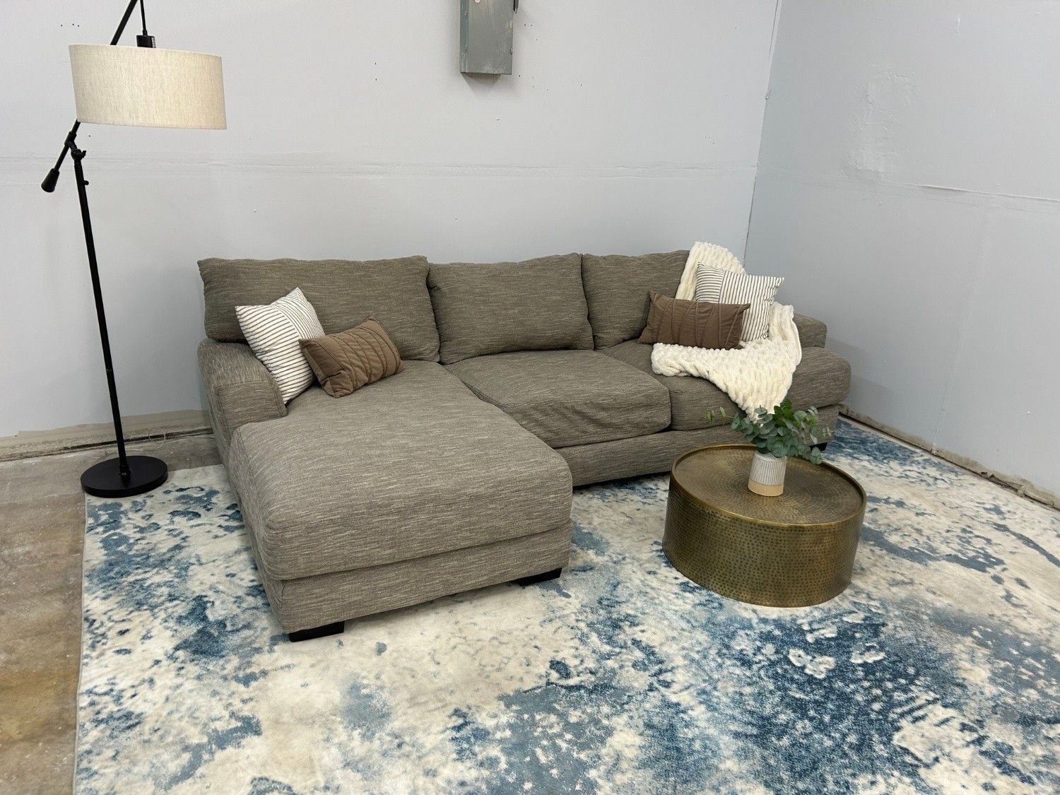 Gray 2-Piece Sectional Couch