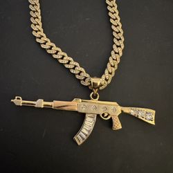 AK 47 Gold Pendant 