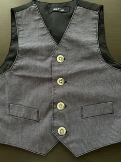 Black pinstriped dress vest for a toddler boy (size 24 months).