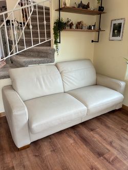Leather queen sleeper sofa