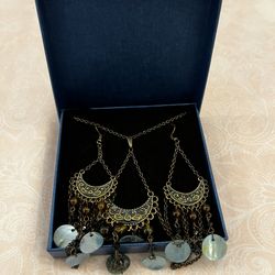 Bohemian style  matching earrings and necklace