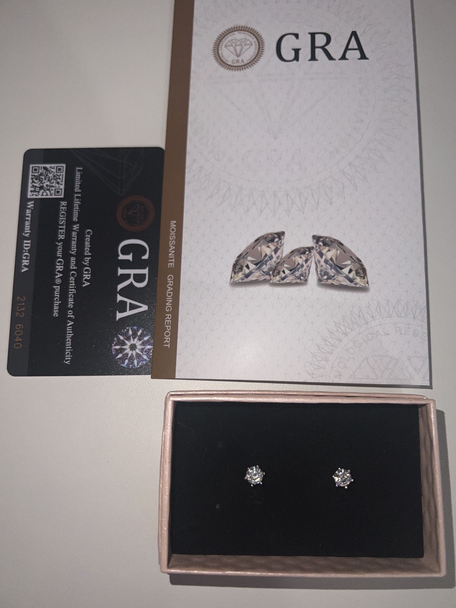 Moissanite Stud Earring|0.5 CT| GRA Certified Passes Tester