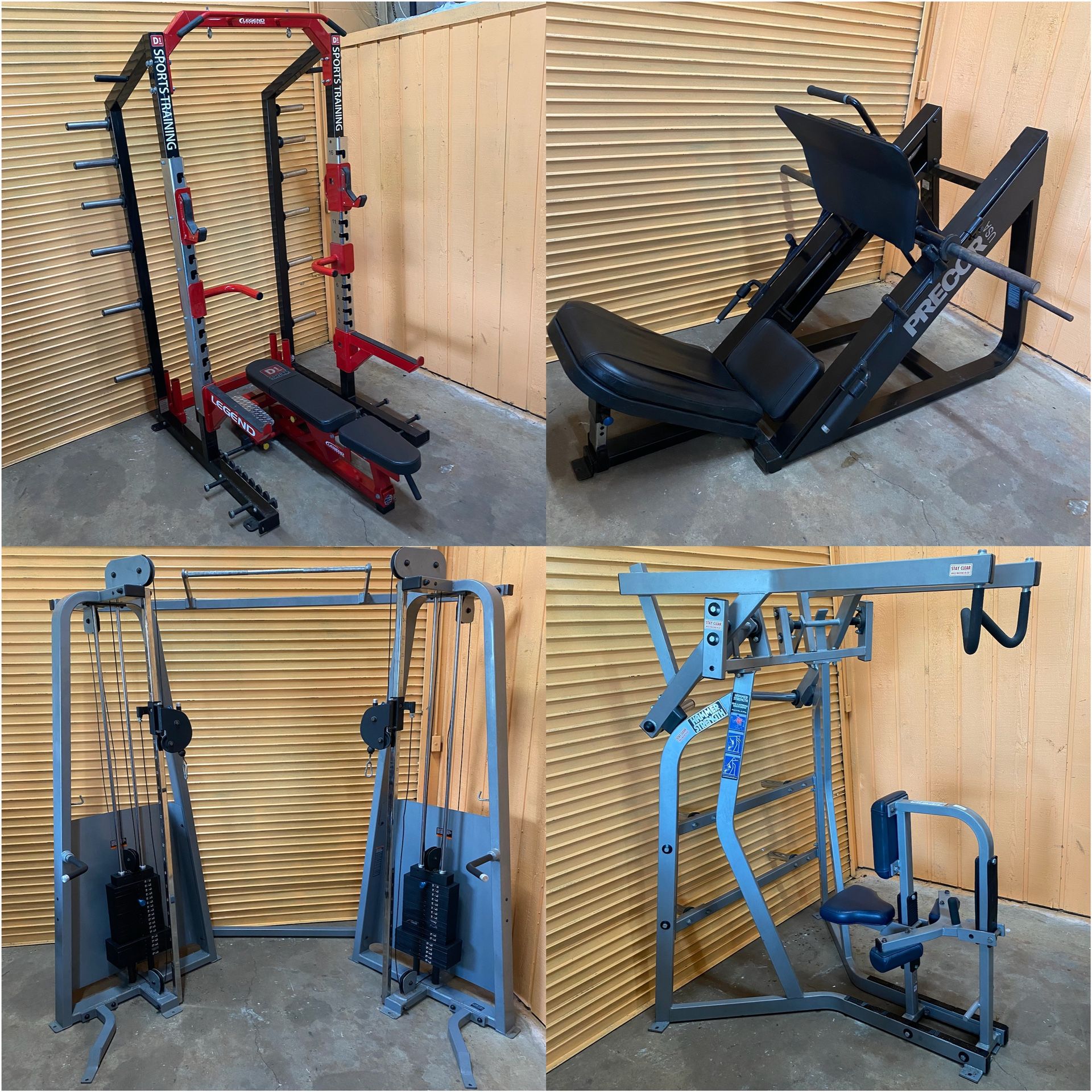 Tons Of Commercial Gym Equipment Squat Rack, Leg Press, Weight Bench