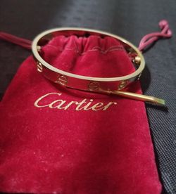 Aurhentic cartier love bracelet 18k size 19