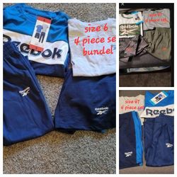 Reebok Kids Clothes  4 Piece Set Size 4 Bundel Shorts Pants And 2 Shirts