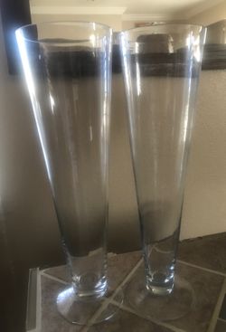 EUC Tall Glass Flower Vases $15