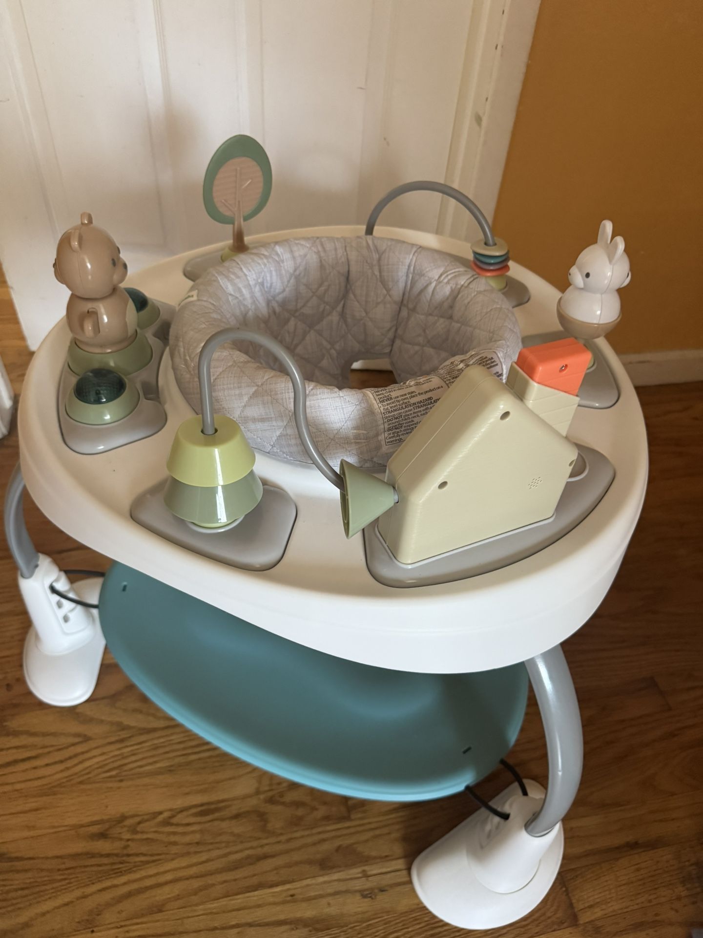 Ingenuity Spring & Sprout 2-in-1 Baby Activity Center Jumper and Table with Infant Toys - Ages 6 Months +, First Forest