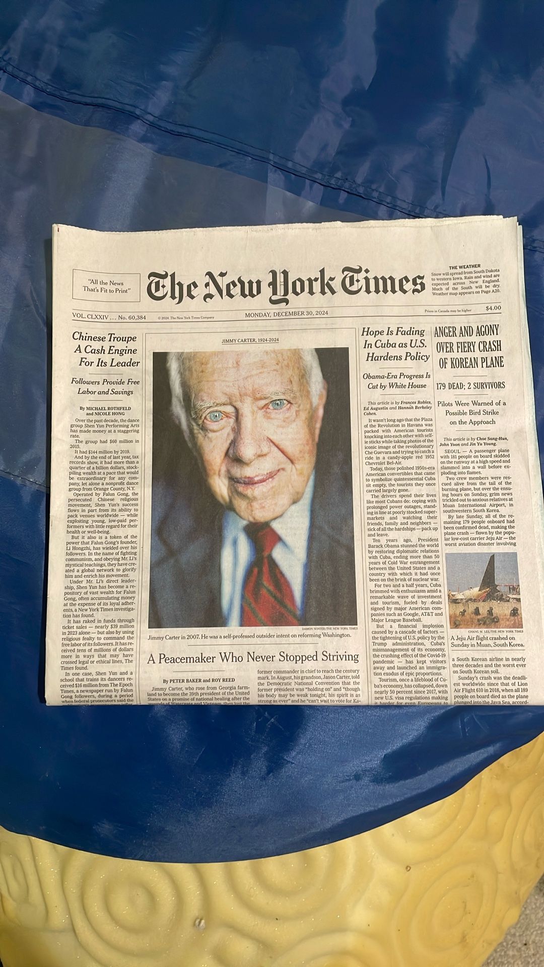 Jimmy Carter Dead New York Times