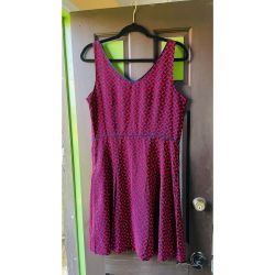 Tommy Hilfiger Red Geometric Print Sleeveless Dress Size 8