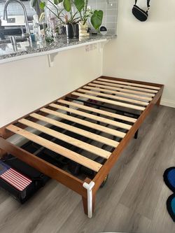 Twin-Size Wooden Platform Bed Frame