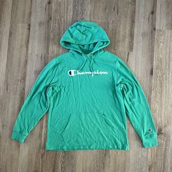 Champion Sweater Mens Size L Green Casual Pullover Hoodie Sweatshirt   