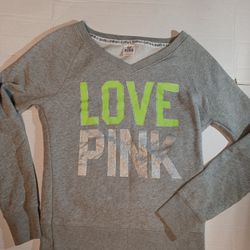 Women's Size Extra Small Victoria's Secret Pink Crew Neck Long Sleeve