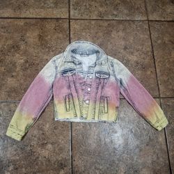 Girls Large Denim Jacket Coat