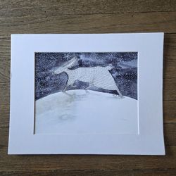 Winter Rabbit Art With Matte