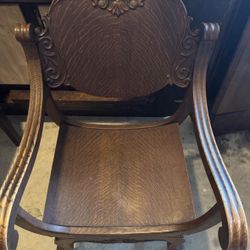 Antique Oak Armchair – $175