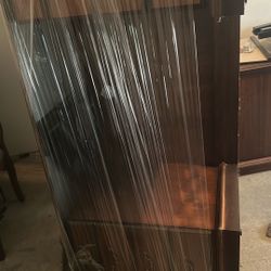 Very Nice Wooden Computer Desk And Side Table! 
