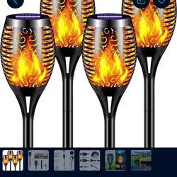 4pack LED solar Torch Light With Flickering Flame