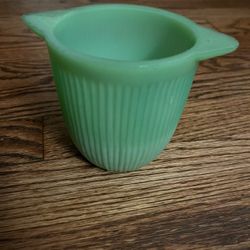 Vintage Fire-King Jadeite Ribbed Open Sugar Bowl