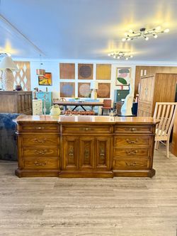 Large Wood Triple Dresser / Buffet / Tv Stand / Sideboard / Entertainment Center