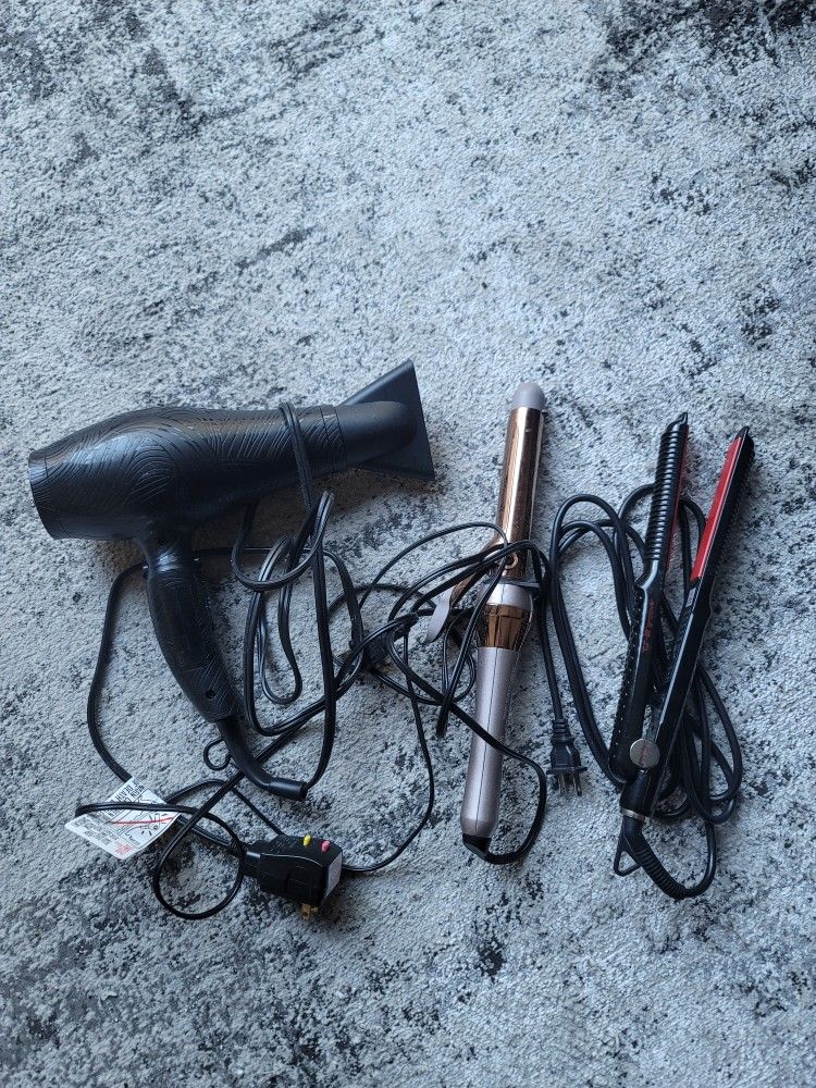 Blow dryer, straight iron, and curling iron