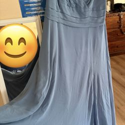 David’s Bridal Celébrate DB Studio Long Chiffon Surplice Tank Dress