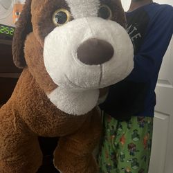 Giant Dog Stuffed Animals Cute Plush Soft Toys for Children Girlfriend Wife Gift, Light Brown 56 Inch, Large