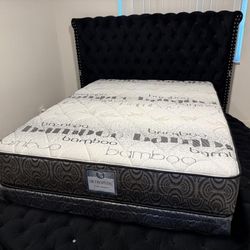 NEW MATTRESS QUEEN SIZE PLUSH WITH BOX SPRING 