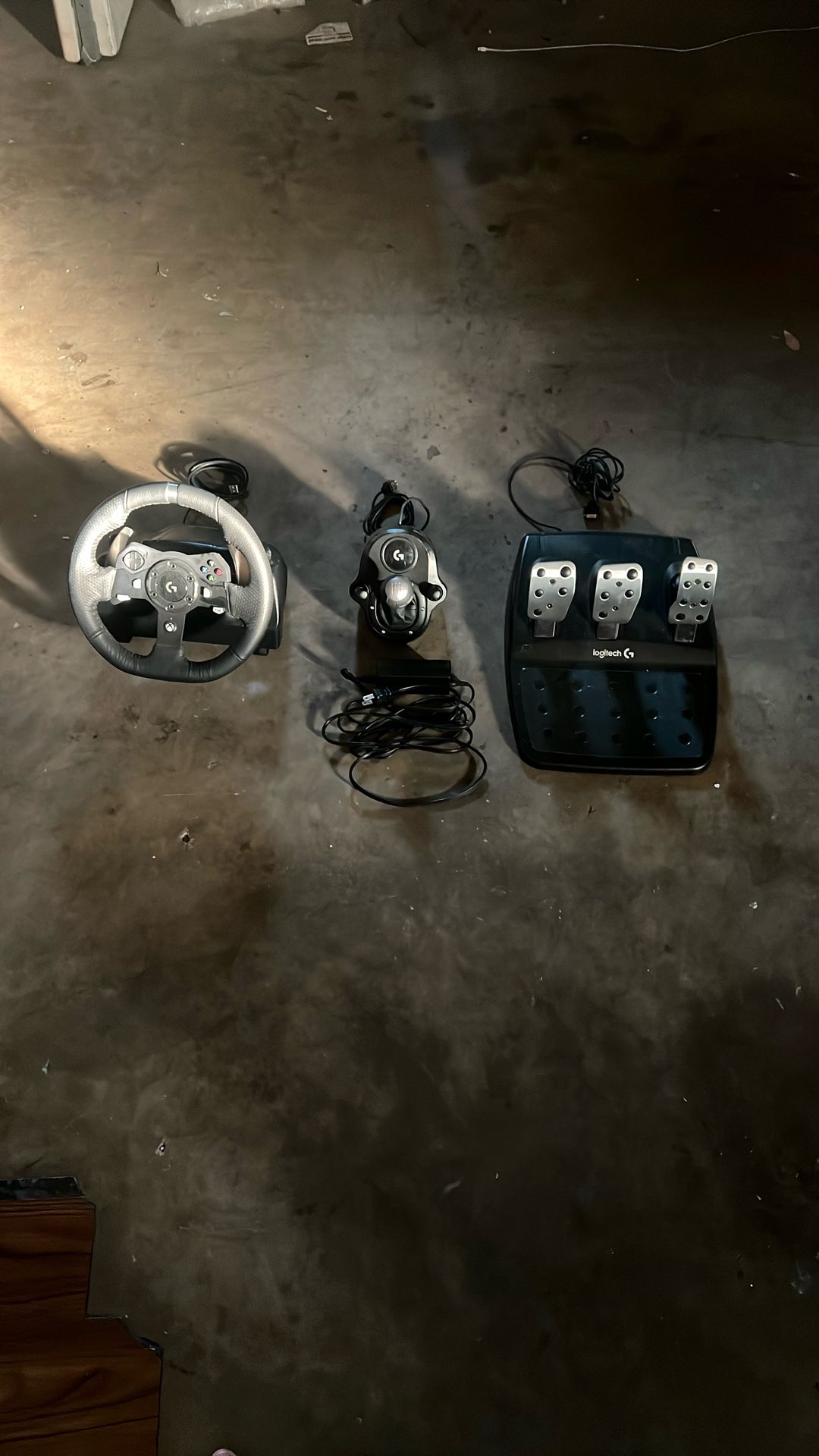 logitech steering wheel, shifter, pedals