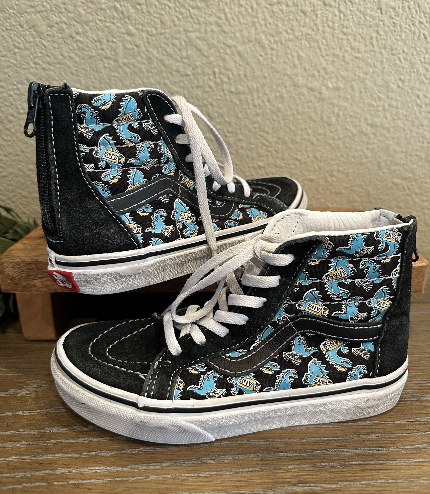 Vans SkateBoard Shoes Off The Wall Dino Print Suede Youth Size 12.5