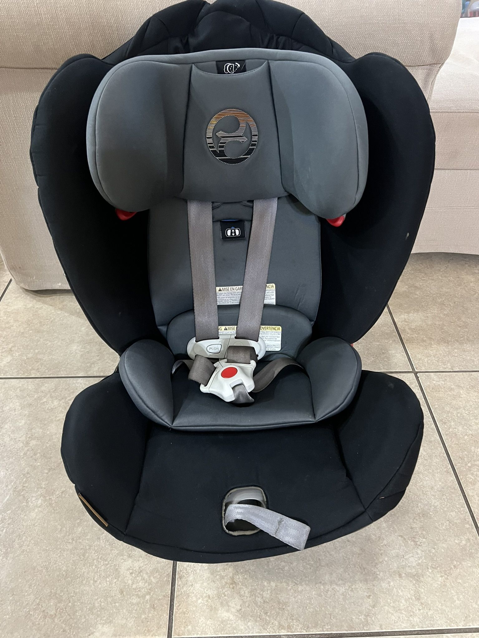 Cybex Gold Eternis S All in 1 Convertible Toddler Baby Infant Rear or Forward Facing Car Seat with SensorSafe, Manhattan Gray