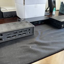 Work Station Setup: 2 Docking Stations. 1 KVM Switch